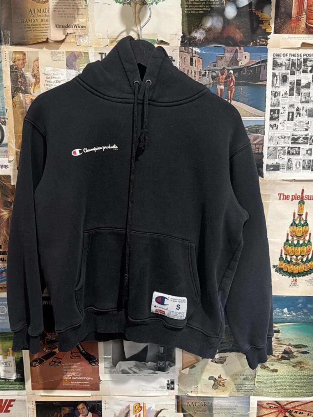 Supreme x Champion Hoodie Black Back Logo S